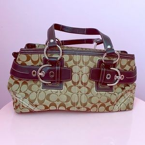 Coach Brown and Tan Logo Retail Bag